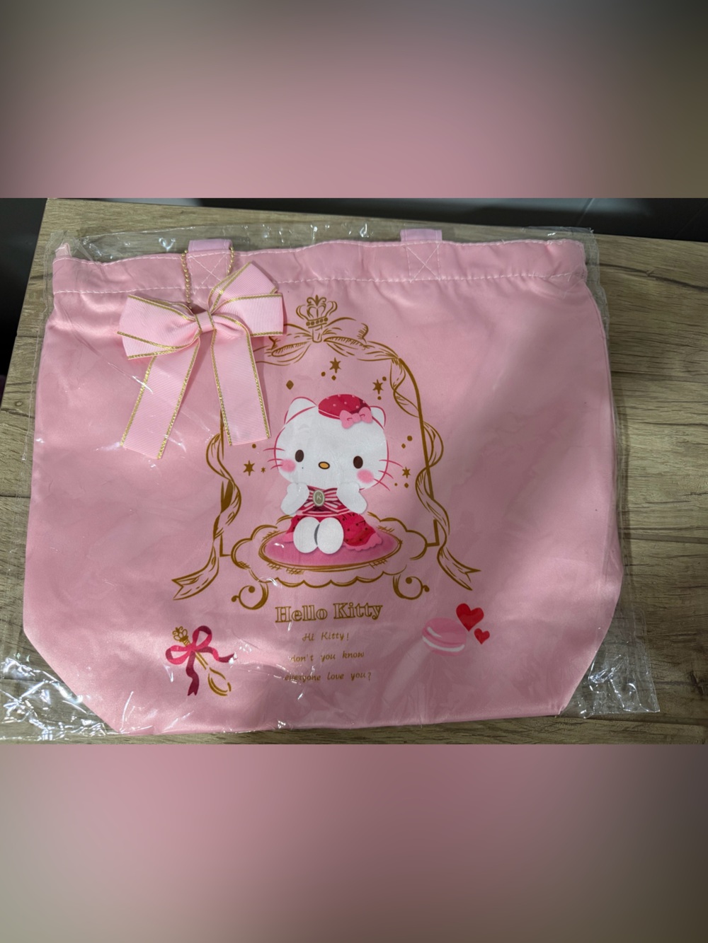 Hello Kitty Pink and Gold Bow Tote